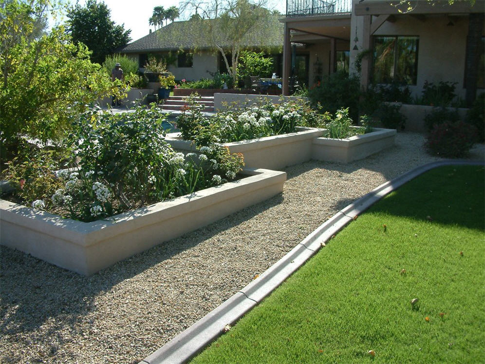 Stucco Wall Raised Beds